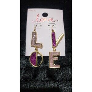 NEW Baublebar Sugarfix Gold LOVE Earrings.